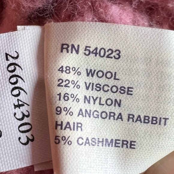 Vintage Y2K GAP Cable Knit Wool Angora Cashmere Blend Pink Size Small - Picture 5 of 8